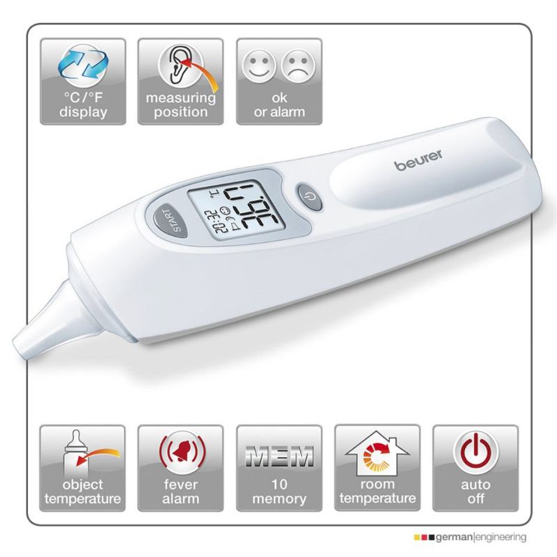 Thermometer Digital Telinga Original Beurer FT58 / Beurer FT 58 Ear Termometer With Probe Cover