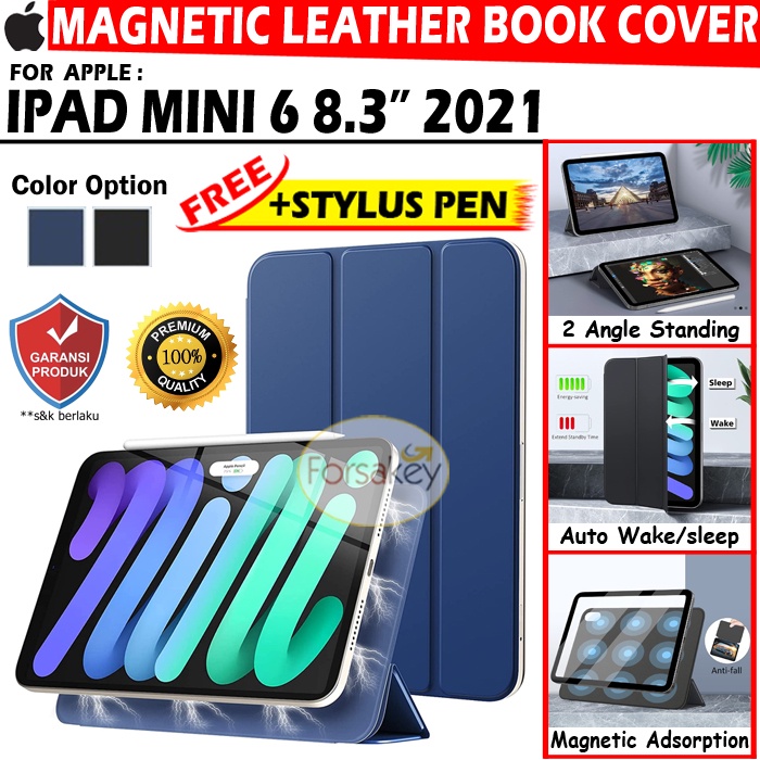 ipad mini generasi 6 6th gen 8 3 inch 2021 magnetic smart bookcover flipcover flipcase flip case cas