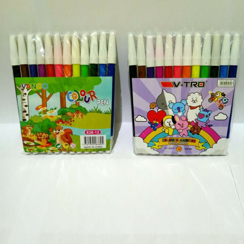 

Satu Set (12 Warna) Colour Pen Spidol 12 Warna Zendi / Vanco