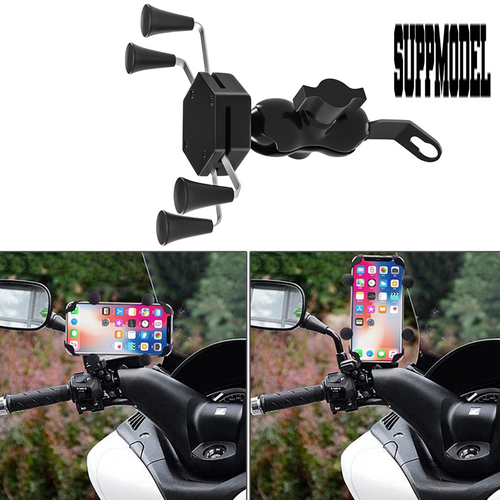 Stand Holder Handphone Tipe X Anti Air Tahan Lama Untuk Kaca Spion ATV