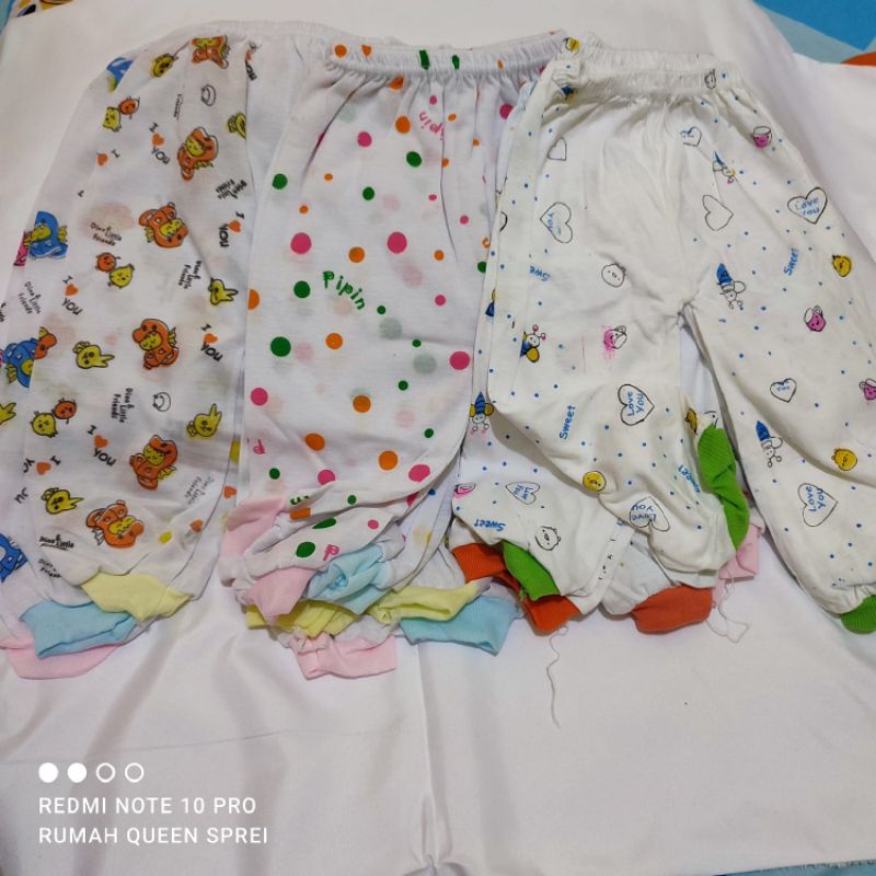 Harga Lusinan(12Pcs) Celana bayi murah Celana panjang putih dan warna usia 0-1 tahun Celana Panjang perempuan laki laki Murah