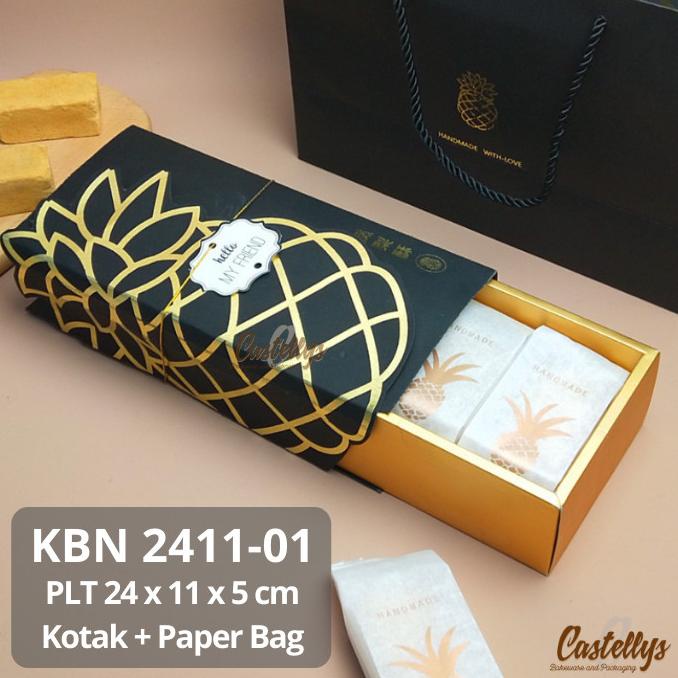 

~^~^~^] Kotak Box + Paper Bag KBN 2411-01 Nanas Nastar Kue Kering Cookies dll