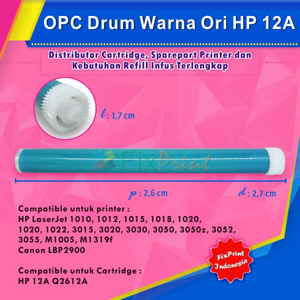 OPC Drum Toner Cartridge HP 12A Warna Ori Canon 303 Printer LaserJet 1010 1020 1022 M1005 LBP2900