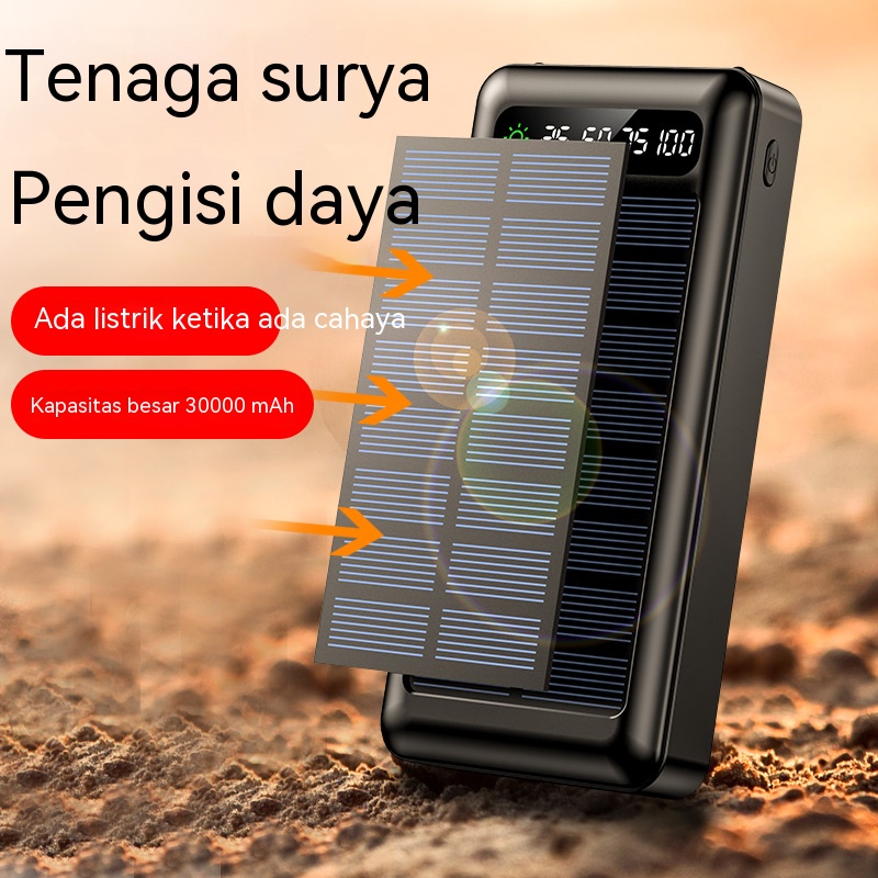 Protable Power Bank Solar Emergency Lampu LED Outdoor Mini Fast Charging 2.1A Power Bank For Iphone Type-c Android Phone Battery Usb 50000mah 10000mah Powerbank Mirror Powerbank Protable Pengisian Cepat dengan Cermin Rias