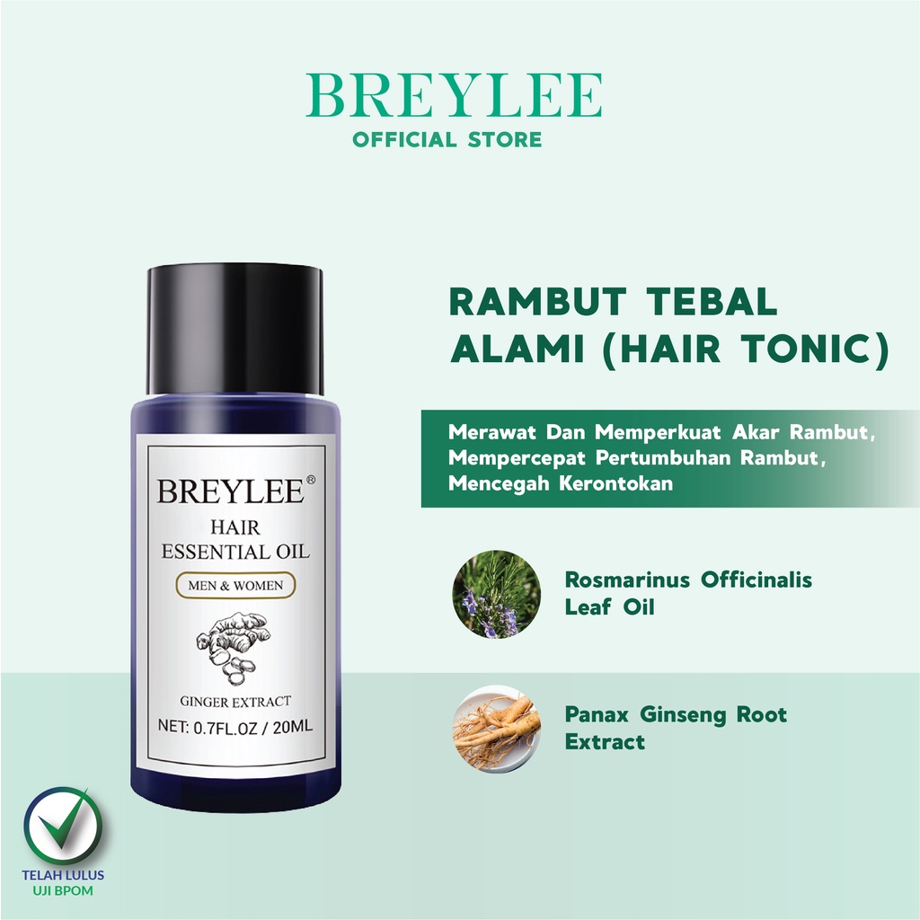 Serum Penumbuh Rambut Botak Breylee Hair Essential Oil - BREYLEE Serum Menyehatkan Kulit Kepala &amp; Meningkatkan Regenerasi Rambut (20ml)