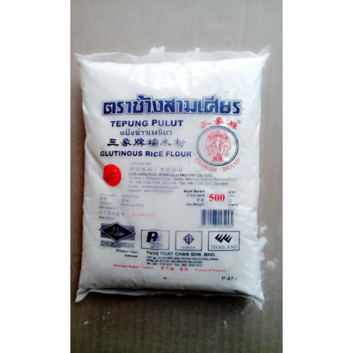 

Ketan-Beras-Tepung- Tepung Ketan Pulut Erawan ( Thailand ) 500Gr -Tepung-Beras-Ketan.