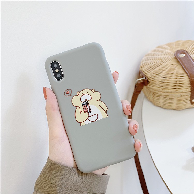 Bear Drink Softcase Printing oppo a71 f1s f1plus f9 a83 f11pro f7 f5 redmi 5a j6plus m20 y91 y71 y81