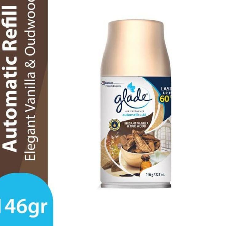 Top Seller GLADE Automatic reff Elegant Vanilla &amp; Oud Wood 146gr