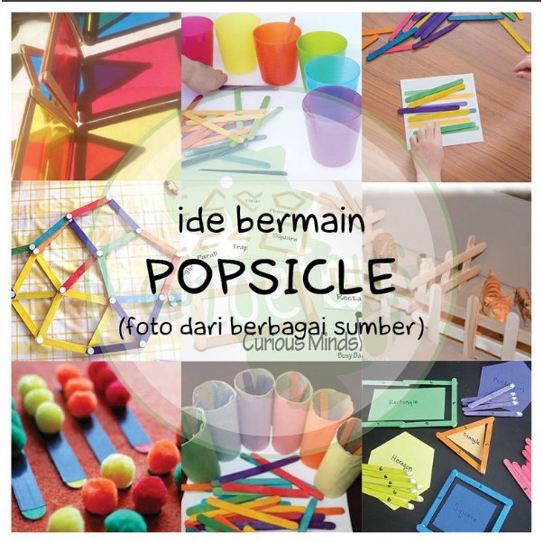 Zoetoys Popsicle Warna Natural | Kids Activity Card Stik Kayu untuk Es Krim | Stick Ice Cream Kartu Aktivitas Mainan Edukasi Anak