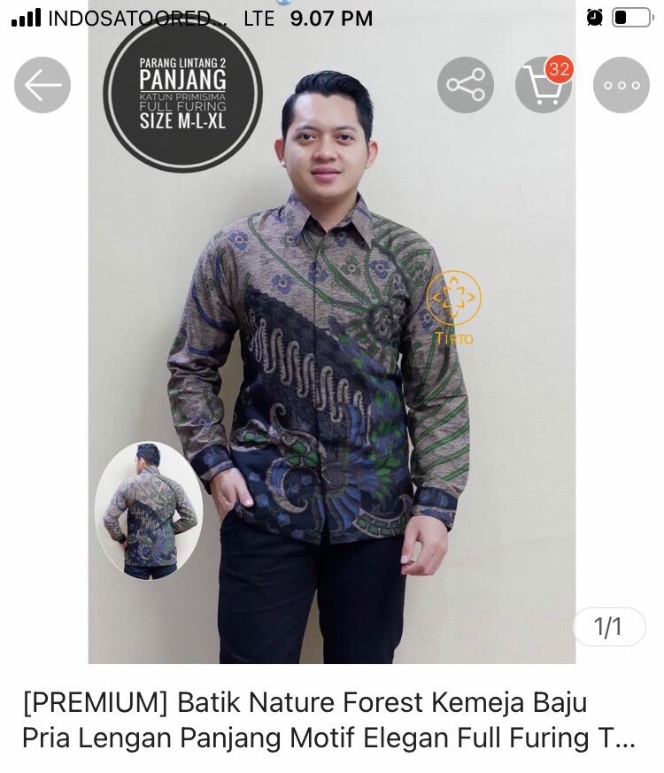 Tirto Batik Nature Forest Kemeja Baju Pria Lengan Panjang Motif Elegan Full Furing Tirto