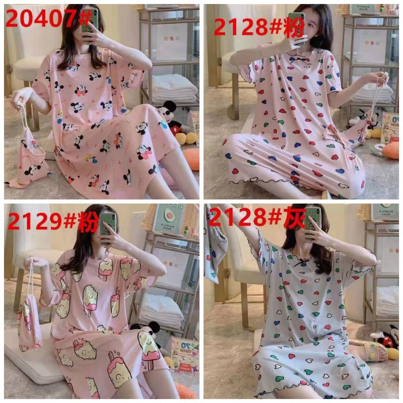 Daster Spandek Super Jumbo Import Piyama Murah Import Piyama Import Wanita Daster Wanita Sleepwear Import C02D, C08-C