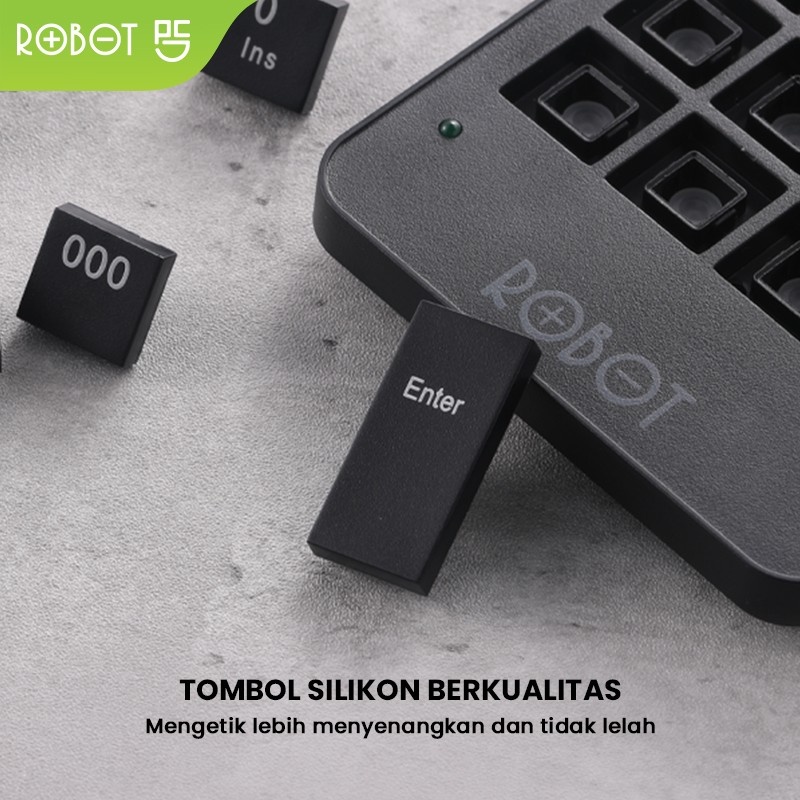 ROBOT RK01 Wired Numeric Keypad Black Tombol Angka NumLock