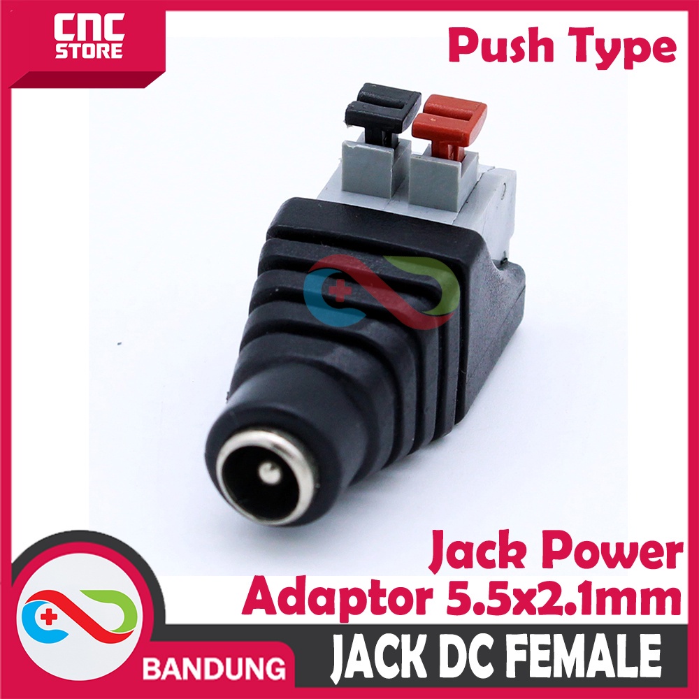 DC JACK FEMALE POWER ADAPTER 5.5X2.1MM PUSH TYPE SOCKET 2.1X5.5MM