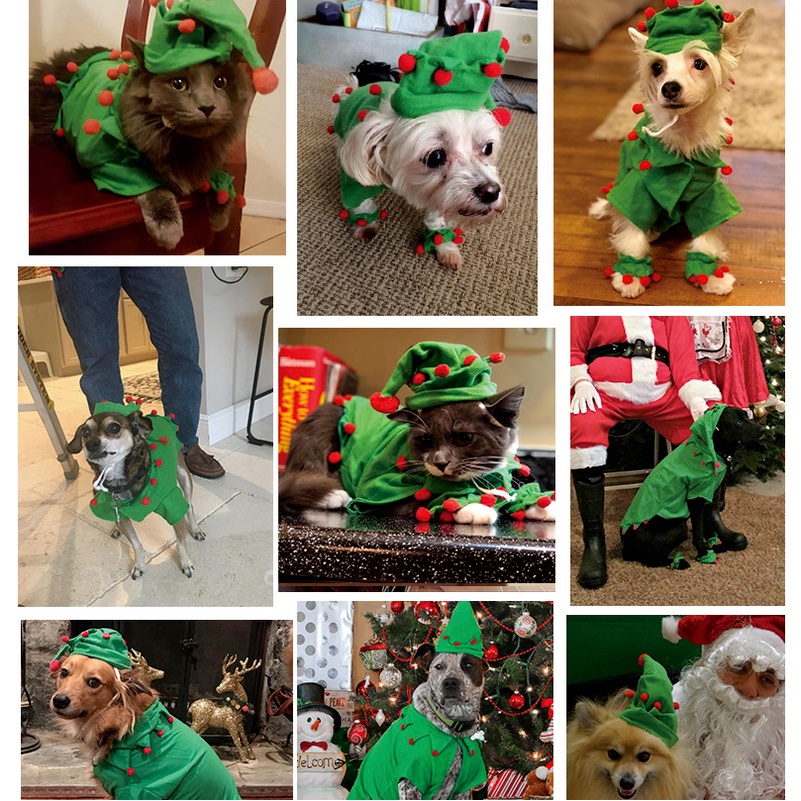 ★〓YUFeiPet〓★ Christmas Pet Costume Dogs Christmas Funny Costumes Cats and Dogs Play Christmas Tree Costumes