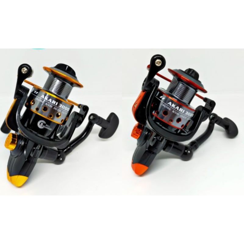 Reel alat pancing Akari akari 1000 2000 3000 spool besi kuat