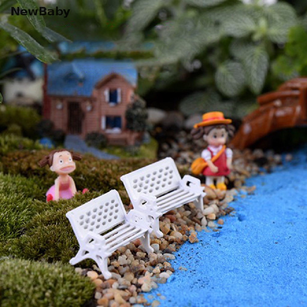 3pcs Miniatur Kursi Taman Untuk Dekorasi Micro Landscapefairy Garden