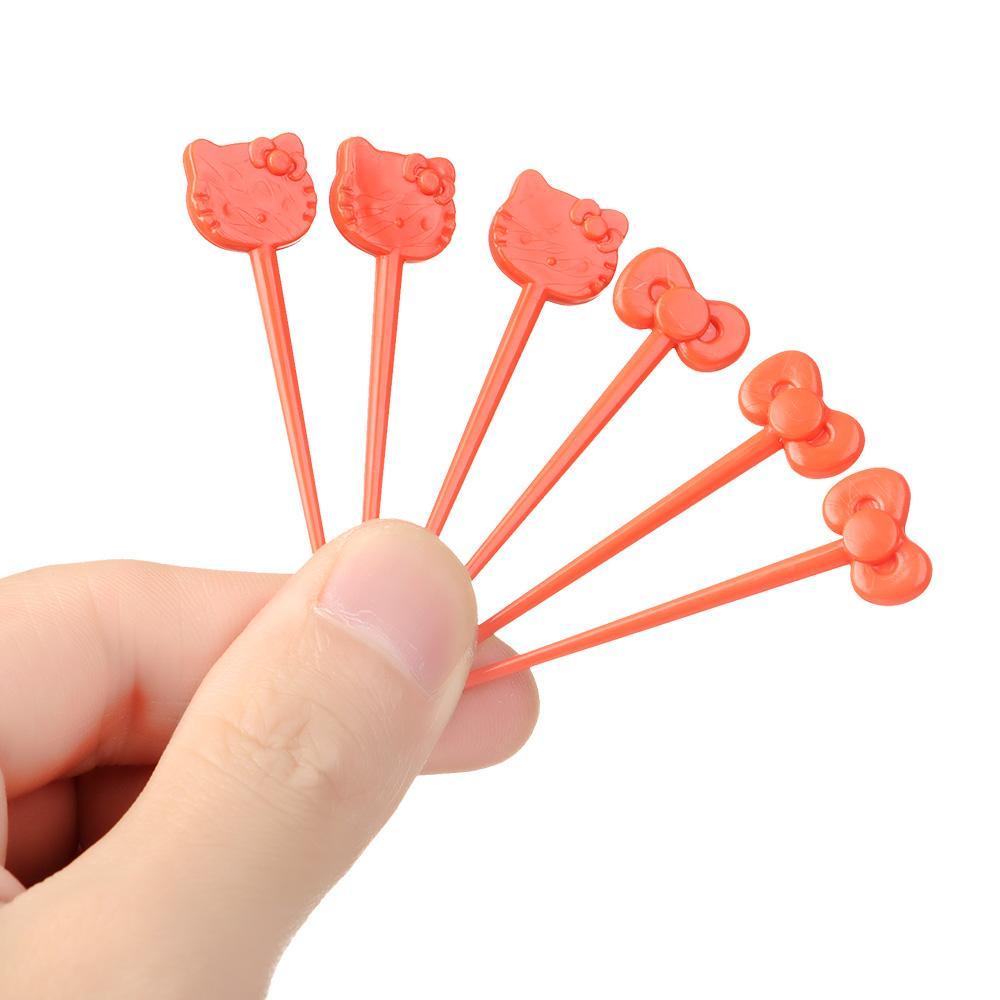 8pcs Garpu Buah Desain Bunga Untuk Dekorasi Makan Siang Anak