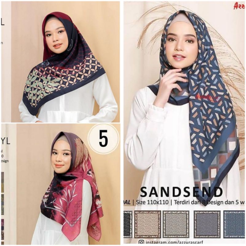 Jilbab Segiempat Voal Azzura Scarf