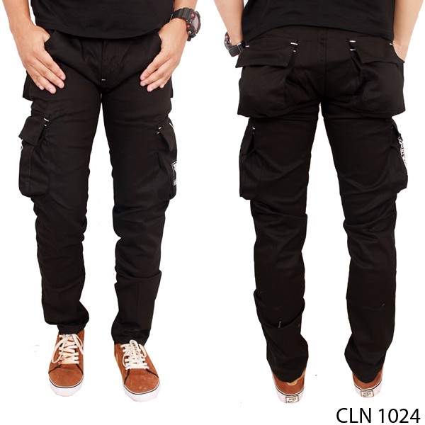 Men’S Casual Pants Kanvas Hitam – CLN 1024