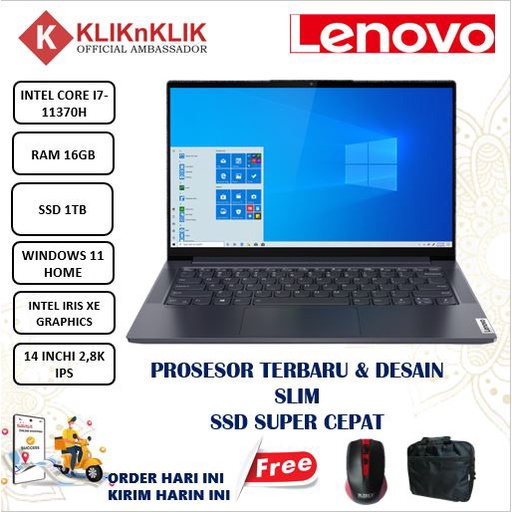 LAPTOP LENOVO IDEAPAD SLIM 7 PRO touch 14 INTEL I7 11370H 16GB 1TB SSD 2.8K TOUCH