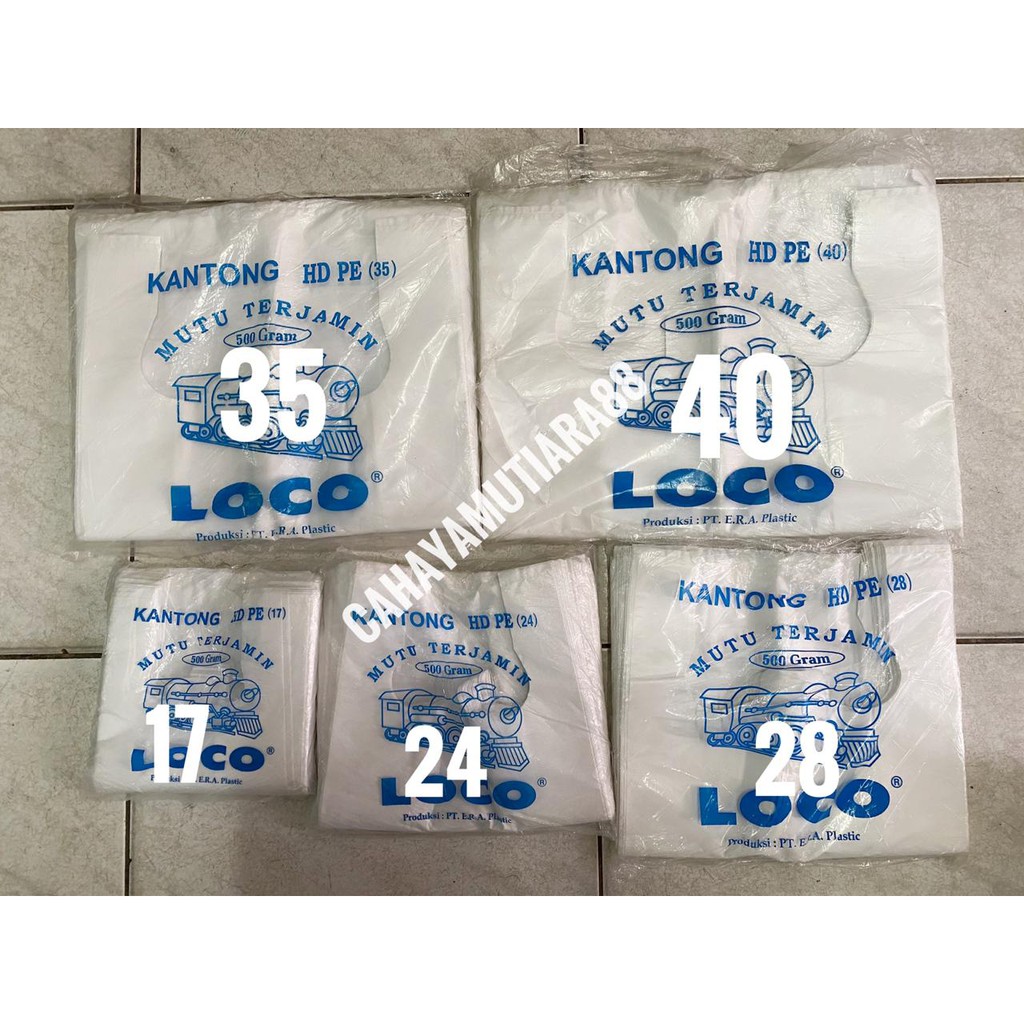 Jual Kantong Plastik Kantong Kresek Loco Putih Ukuran 17 24 28 35 40 Indonesiashopee 0434