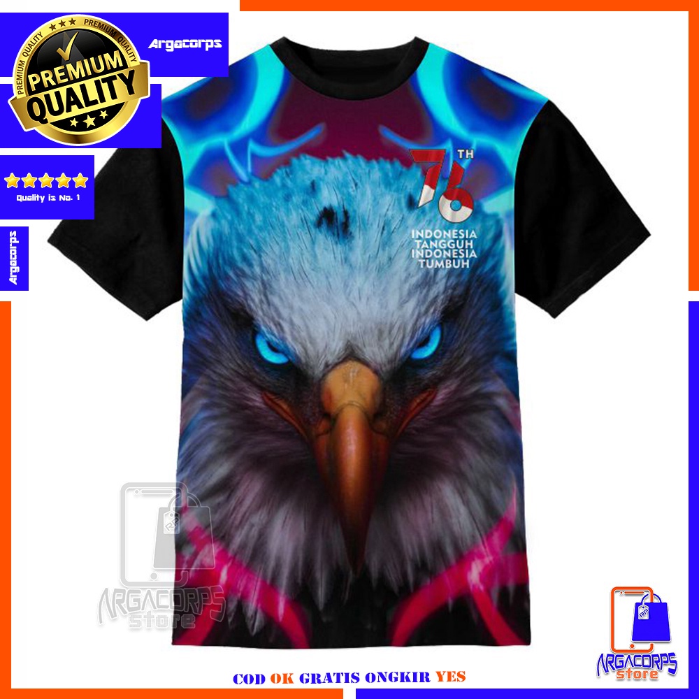 Kaos Anak 3D Baju Anak Premium 17 Agustusan 76Th Garuda 2 Baju Distro -  Argacorps Store