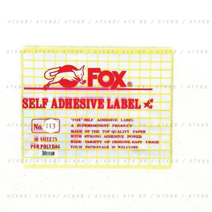 

Kertas / Label Stiker Fox No. 113 uk. 9 x 13 mm (Persegi Panjang)