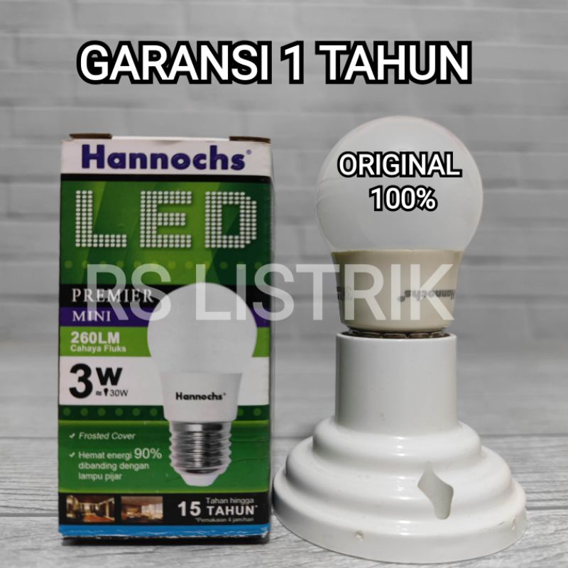 Lampu led hannochs 3w 3 watt mini premier putih COOL daylight 6500k