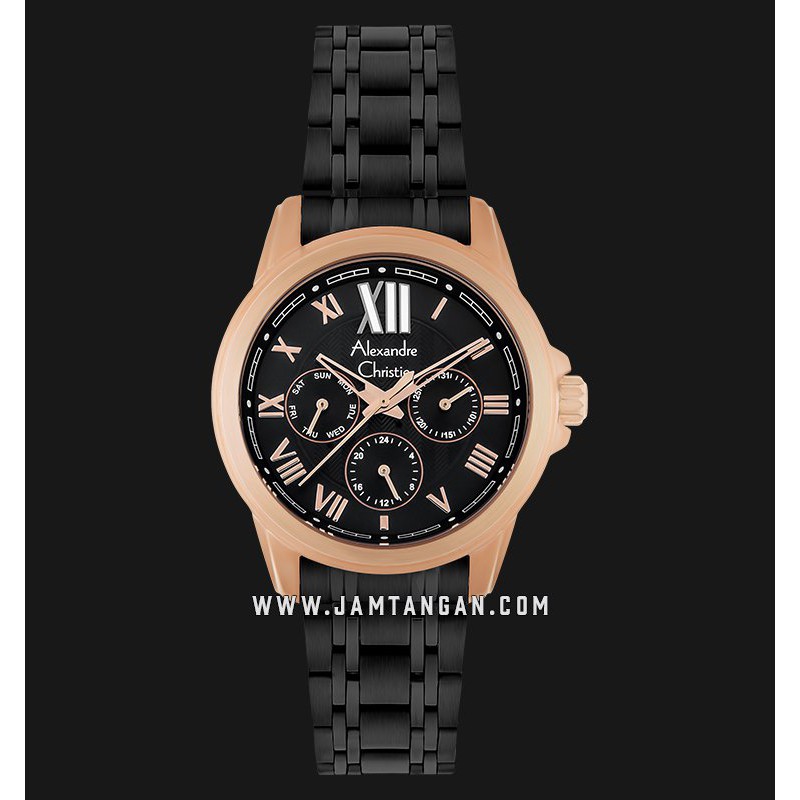 Alexandre Christie AC 2494 BF BBRBA Ladies Black Dial Black Stainless Steel