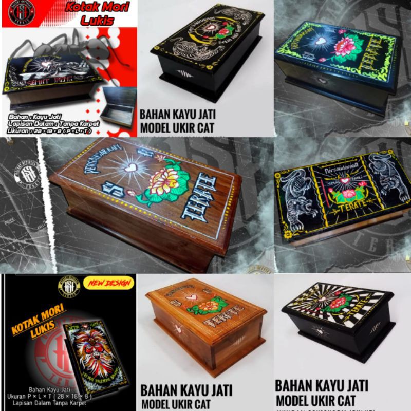 Kotak mori psht bahan kayu jati ukir