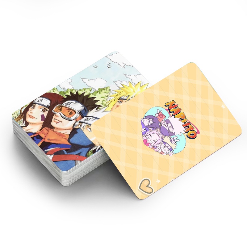 30pcs / Kotak Kartu Lomo Foto Dua Sisi Motif Print Anime Naruto