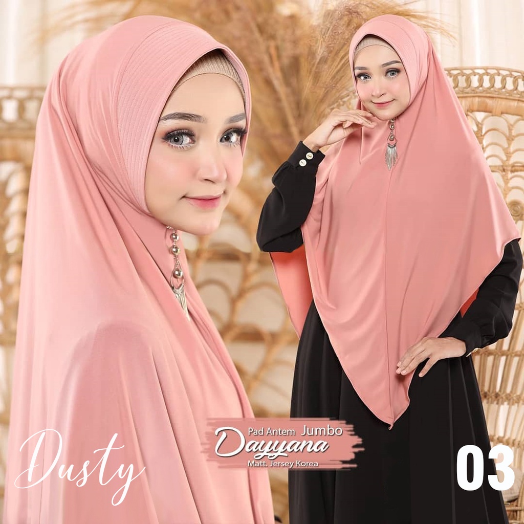 Jilbab Khimar Hijab Syari Kerudung Bergo Jumbo Jersey Dayyana-2