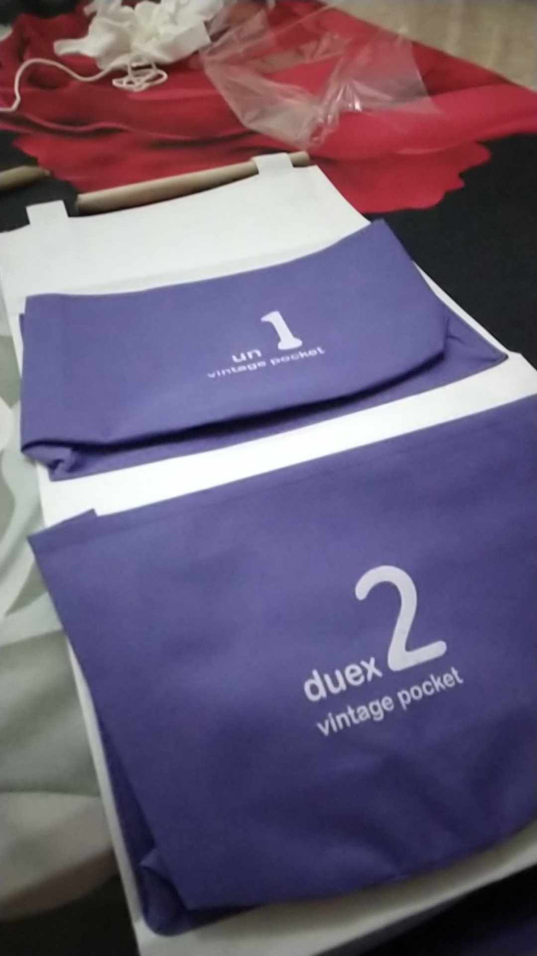 Pouch Gantung 3 Sekat Storage Bag (dilengkapi Tali Dan Kayu) P30