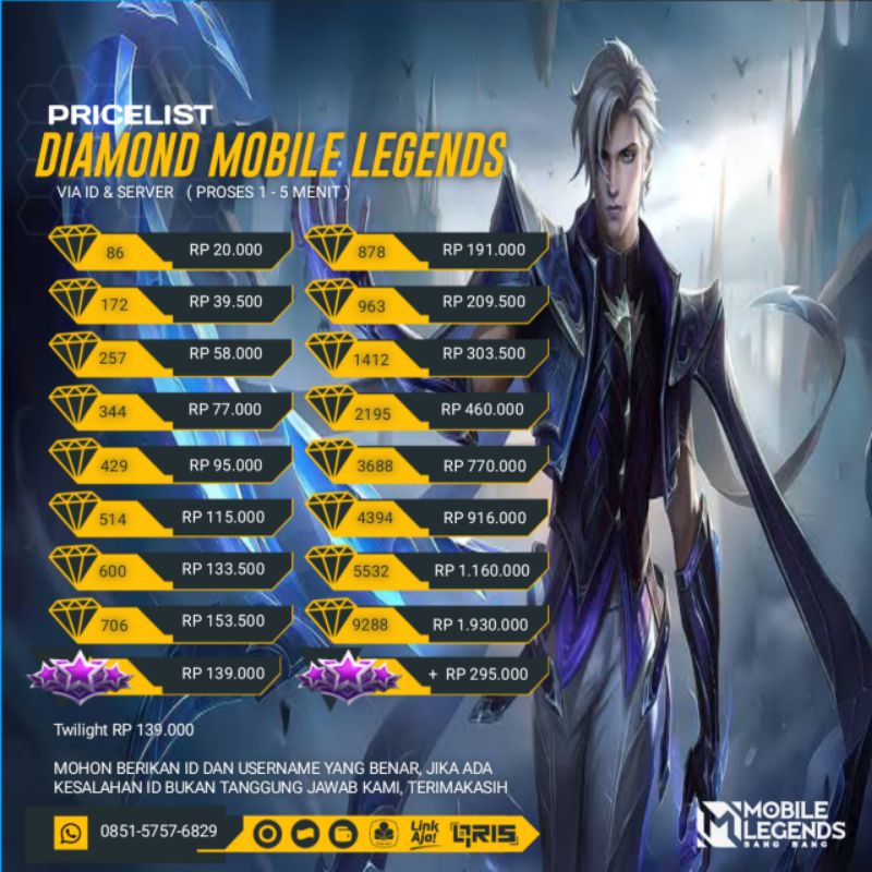 Jual Diamond Mobile Legend Murah Shopee Indonesia