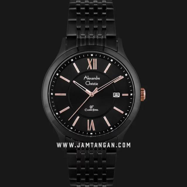 Alexandre Christie AC 8585 MD BIPBARG Man Black Dial Black Stainless Steel