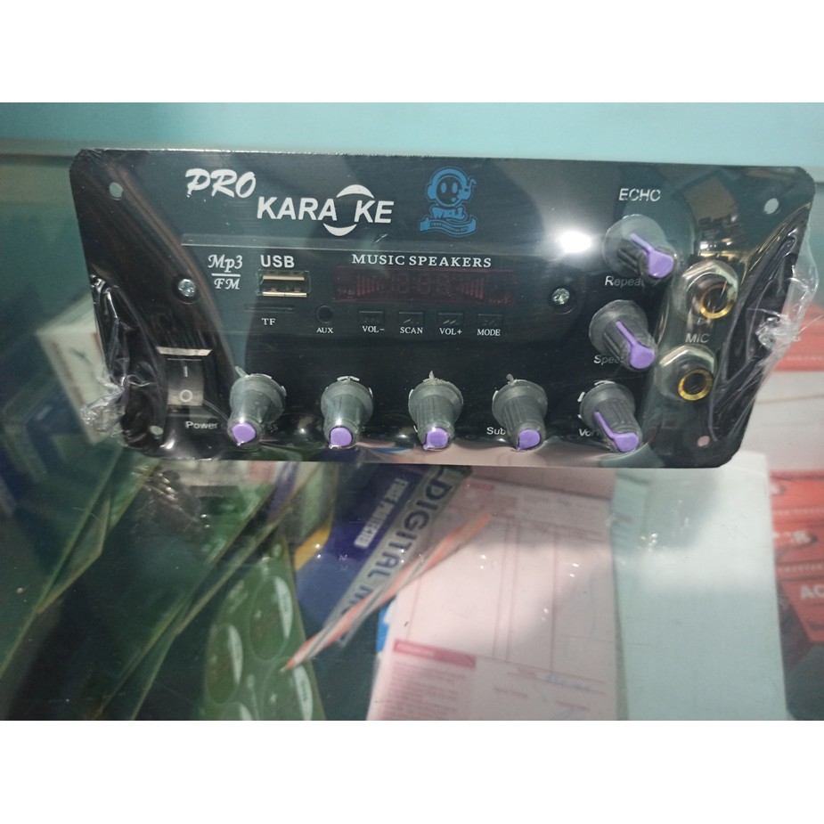 POWER KIT Amplifier MESIN SPEAKER AKTIF KARAOKE ZEUS BLUETOOTH ECHO