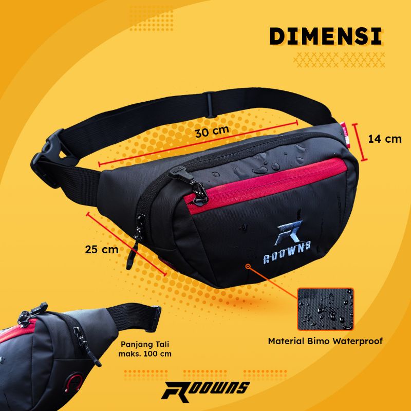 Waistbag Tas Selempang Pria Wanita Waterproof Roowns Mars