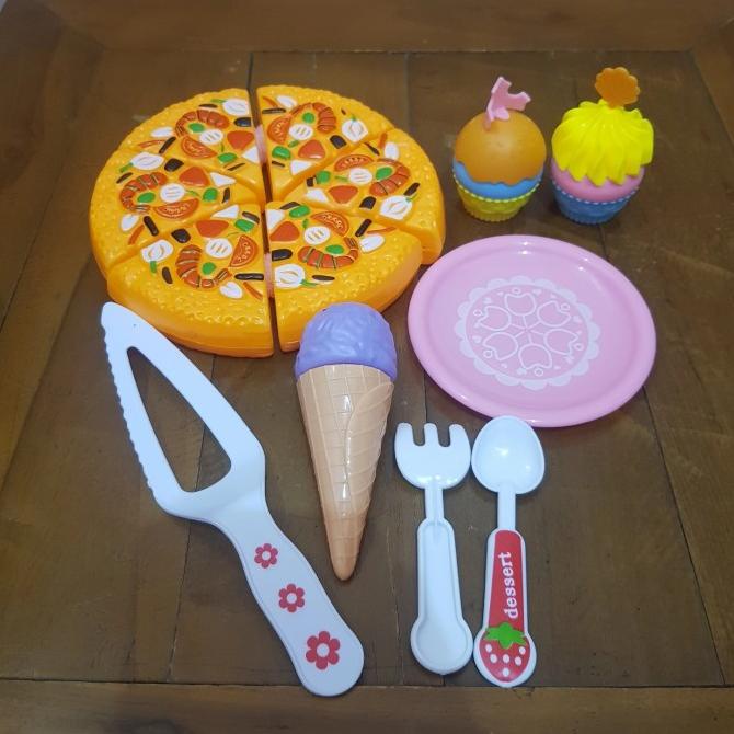 

diskon Mainan Kue Pizza Potong - Mainan Cake Kue Ice Cream