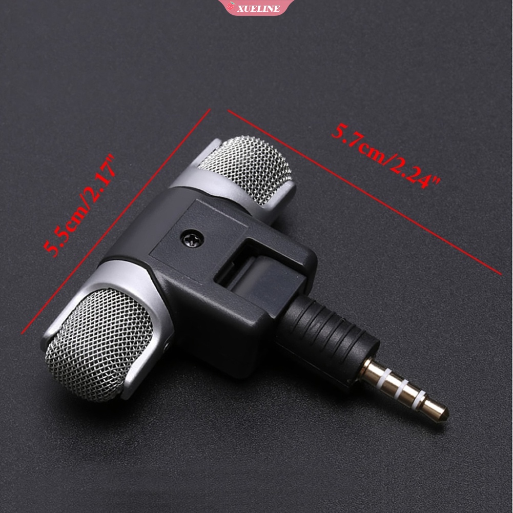 Mikrofon Stereo Mini Dengan Jack 3.5mm Untuk Rekaman Studio Wawancara Smartphone