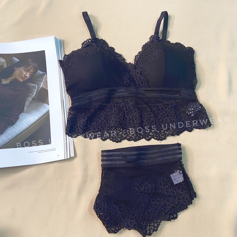 Set Bralette Renda | Sexy Bralette Set | Bralette atasan wanita | TANK TOP Brukat | sexy underwear