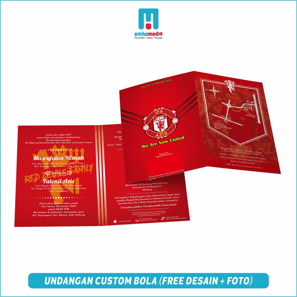 Jual PROMO FULL FREE ONGKIR Undangan Custom / Undangan MU / Undangan