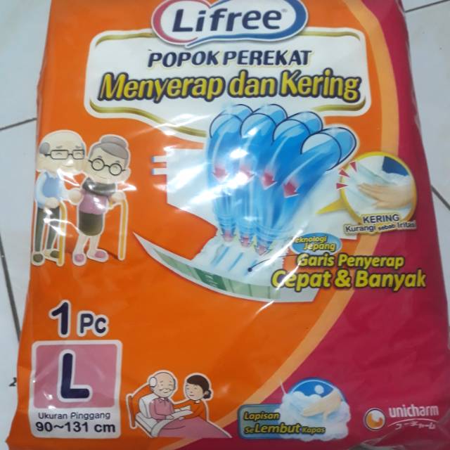 POPOK DEWASA PEREKAT MERK LIFREE uk M  L dan XL  isi 10pcs