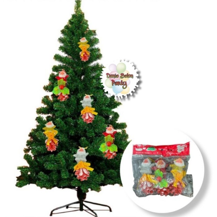 Set 3pcs Hiasan Gantungan Dekorasi Pohon Natal Santa Pinus