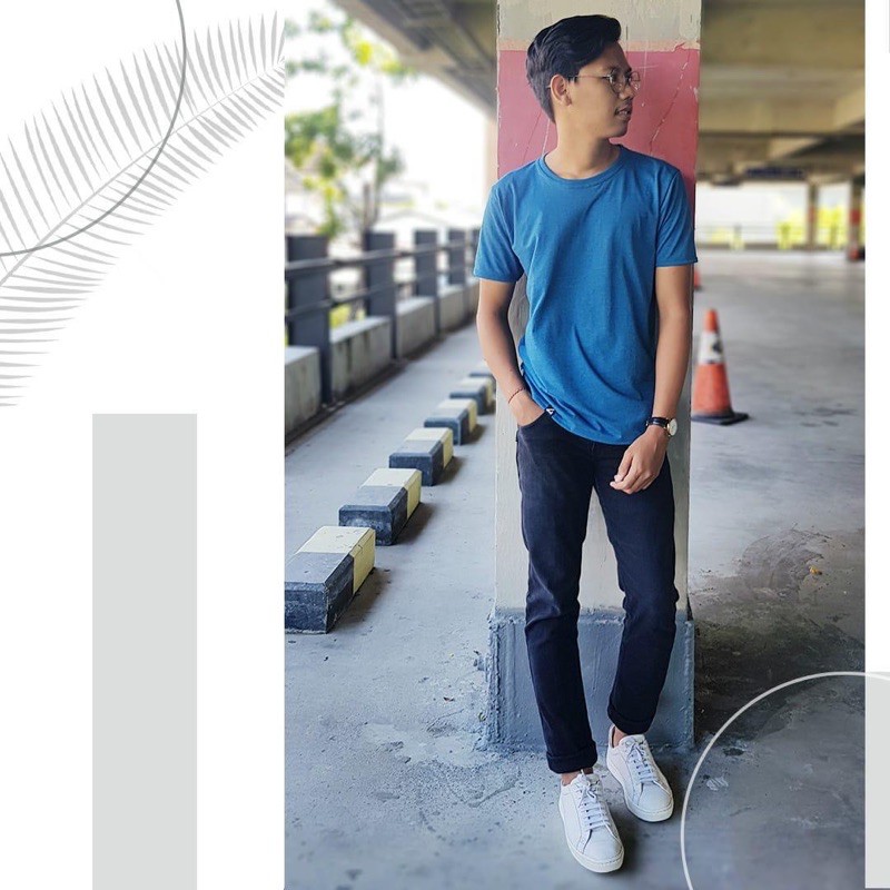 Kaos Polos Premium Biru Turkis