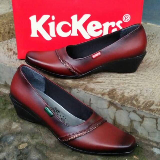 sepatu pantofel wedges kickers wanita