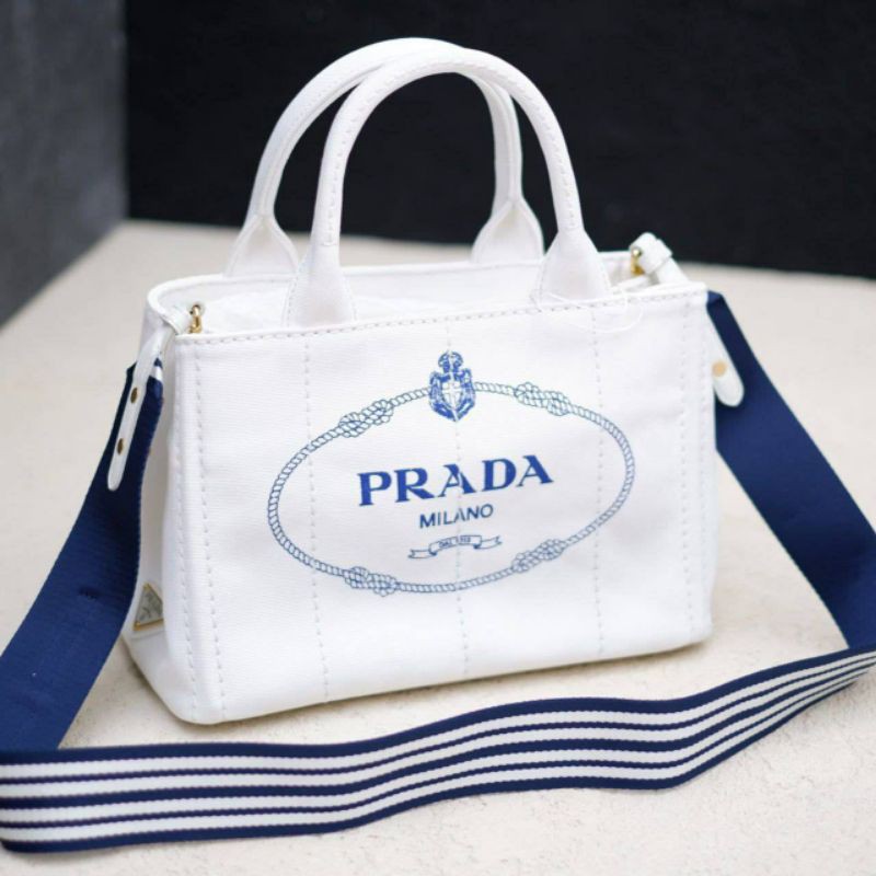 Prada canapa Tote bag white