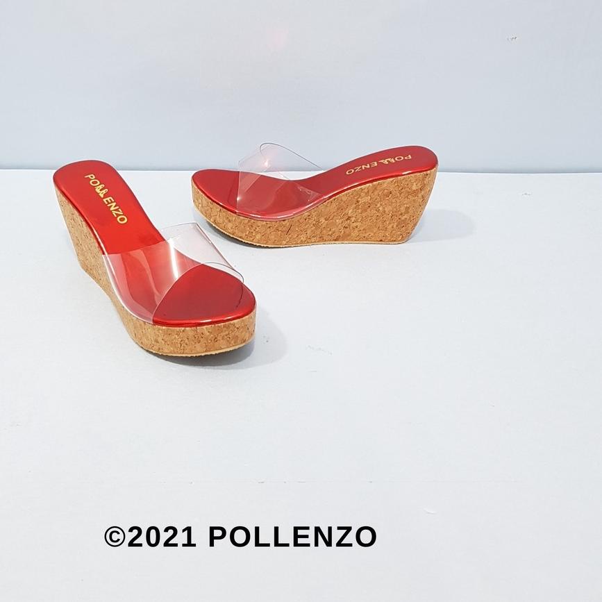 NEW  Pollenzo - Crystal Red Wedges Mika Bening 8Cm Dm-408 [KODE PRODUK 323]