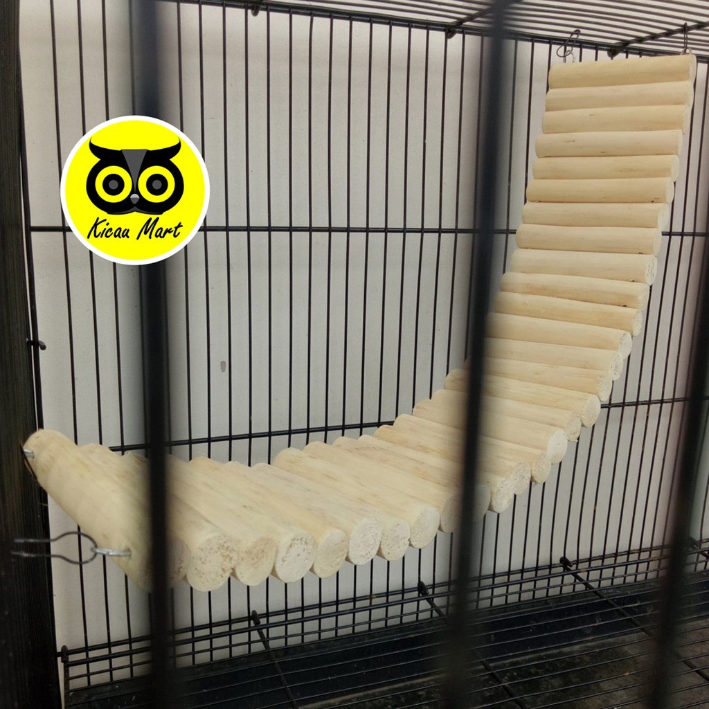 JEMBATAN HAMSTER KAYU FLEKSIBEL MAINAN AYUNAN HAMSTER SUGAR GLIDER SG BURUNG IGUANA 60 X 10CM JMS60