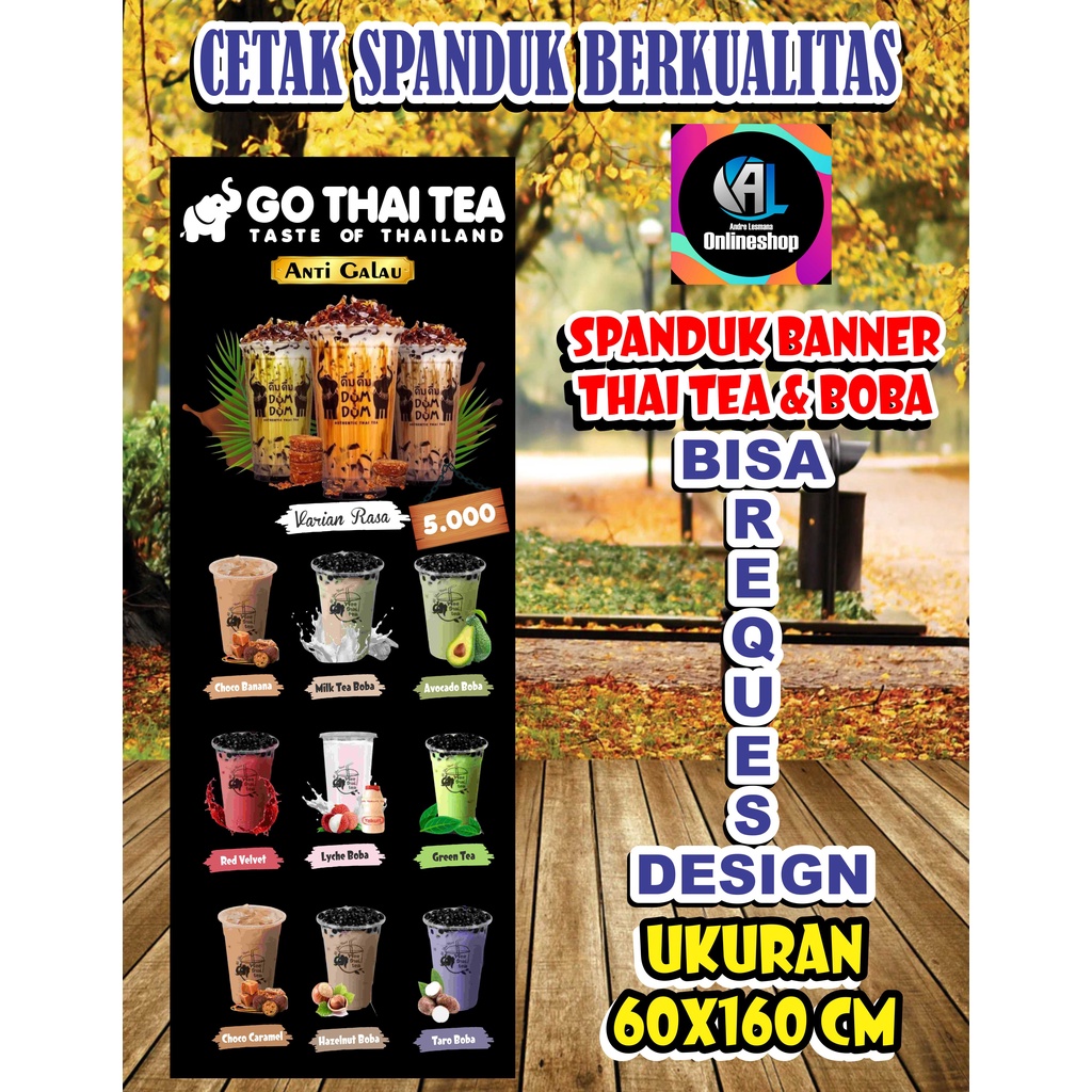 Spanduk Banner Boba & Thai Tea