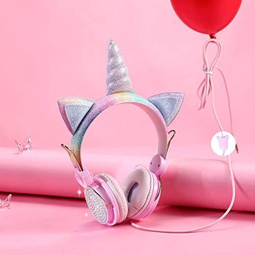 Headphone Unicorn + Mic For Komputer Telepon Headphone Anak Lucu Gadis Putri